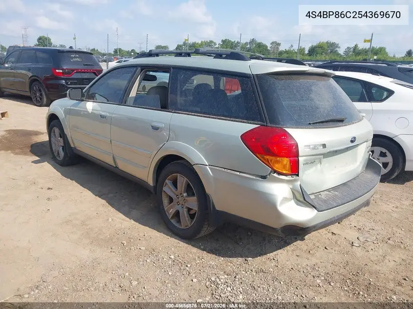 2005 Subaru Outback 3.0R L.l. Bean Edition VIN: 4S4BP86C254369670 Lot: 45656876