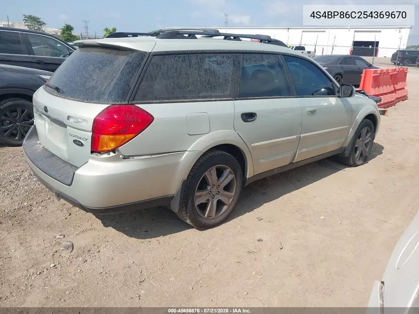 2005 Subaru Outback 3.0R L.l. Bean Edition VIN: 4S4BP86C254369670 Lot: 45656876