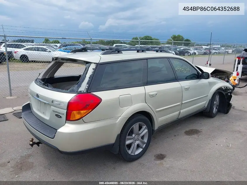 2006 Subaru Outback 3.0R L.l. Bean Edition VIN: 4S4BP86C064352688 Lot: 45446085