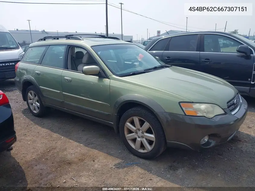 2006 Subaru Outback 2.5I Limited VIN: 4S4BP62C667307151 Lot: 45634201