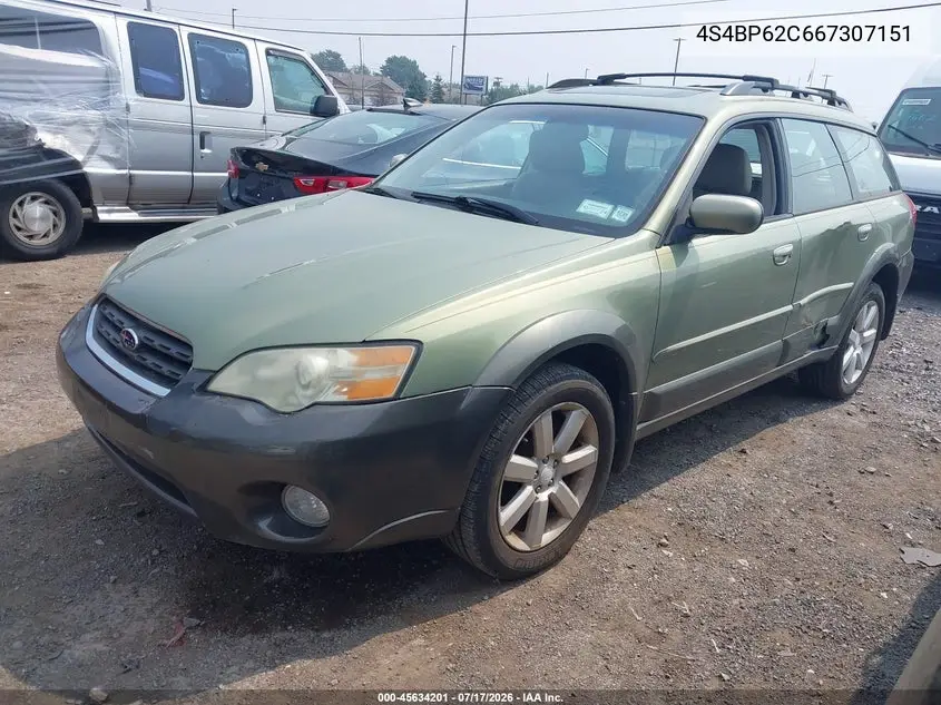 2006 Subaru Outback 2.5I Limited VIN: 4S4BP62C667307151 Lot: 45634201
