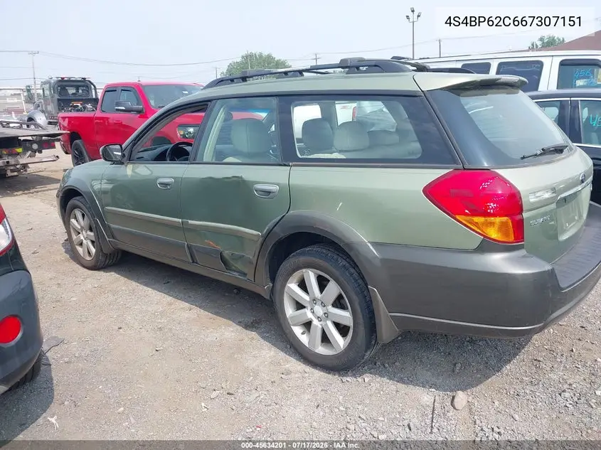 2006 Subaru Outback 2.5I Limited VIN: 4S4BP62C667307151 Lot: 45634201