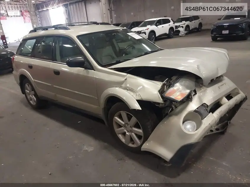 2006 Subaru Outback 2.5I VIN: 4S4BP61C067344620 Lot: 45667602