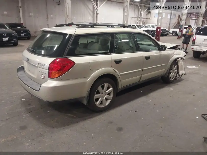 2006 Subaru Outback 2.5I VIN: 4S4BP61C067344620 Lot: 45667602