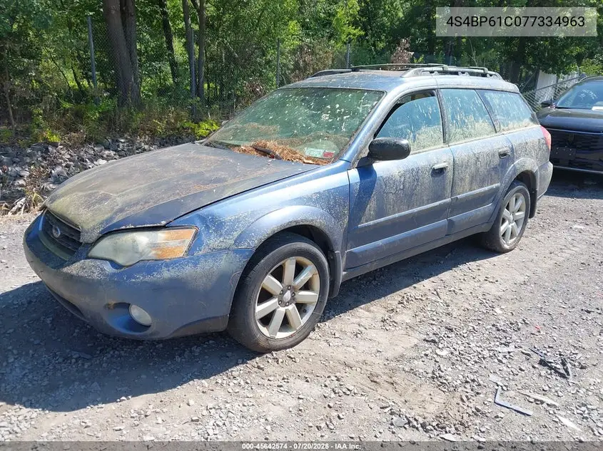 2007 Subaru Outback 2.5I VIN: 4S4BP61C077334963 Lot: 45642574