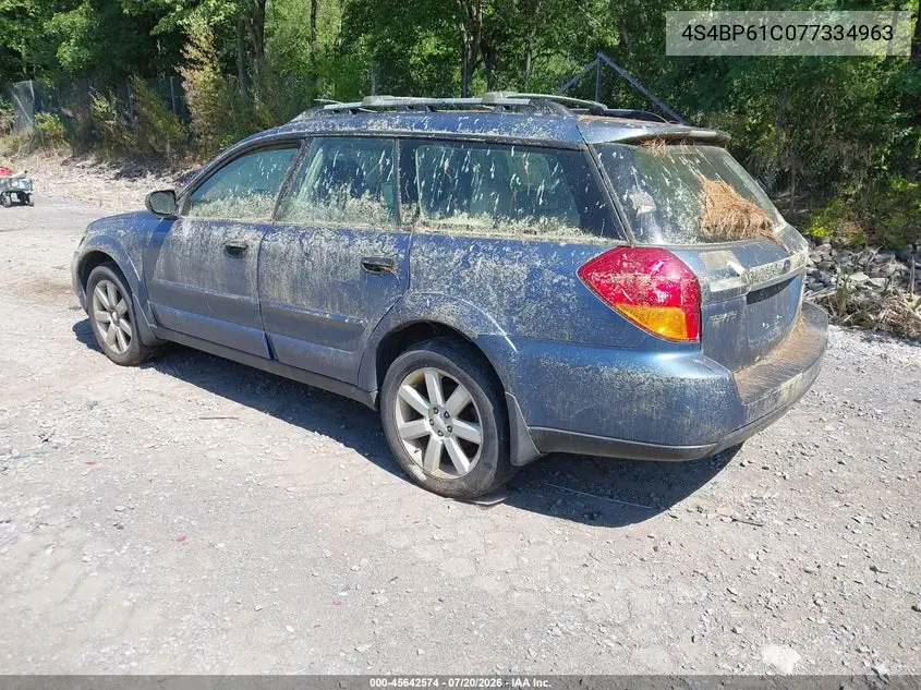 2007 Subaru Outback 2.5I VIN: 4S4BP61C077334963 Lot: 45642574