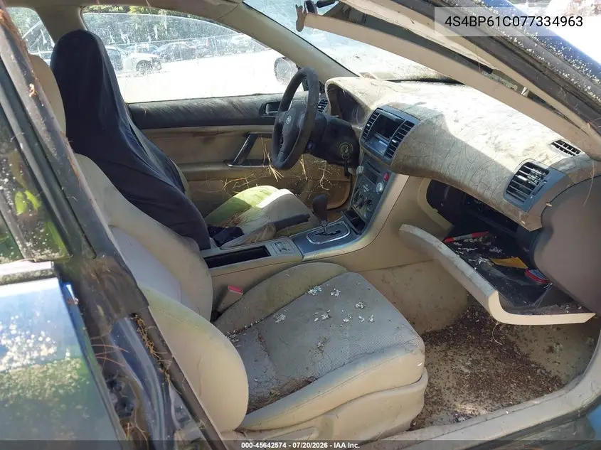2007 Subaru Outback 2.5I VIN: 4S4BP61C077334963 Lot: 45642574