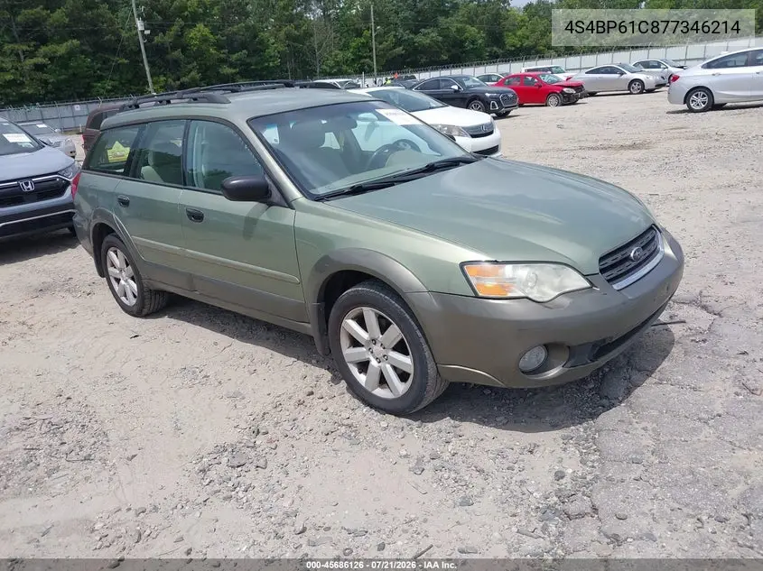 2007 Subaru Outback 2.5I/2.5I Basic/2.5I L.l. Bean Edition VIN: 4S4BP61C877346214 Lot: 45686126