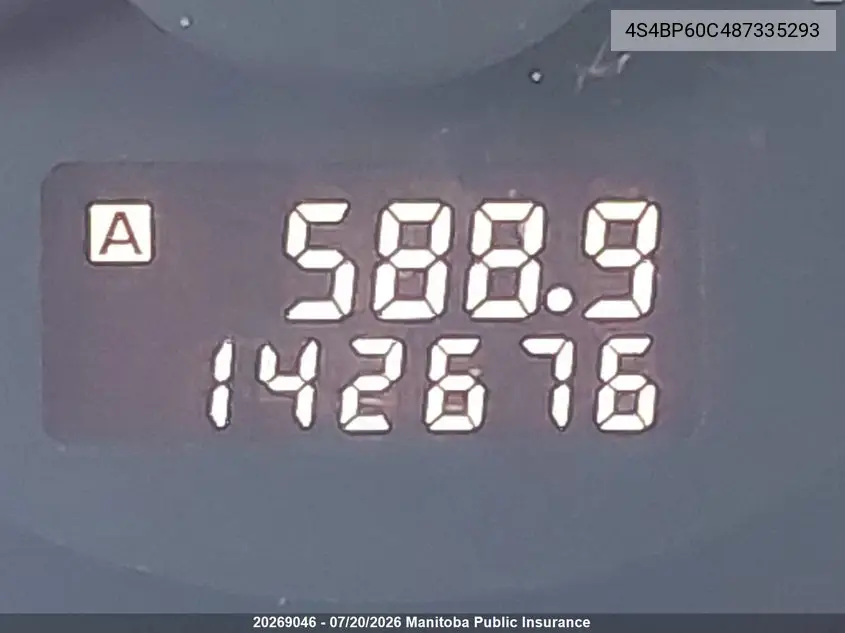 2008 Subaru Outback 2.5I VIN: 4S4BP60C487335293 Lot: 20269046