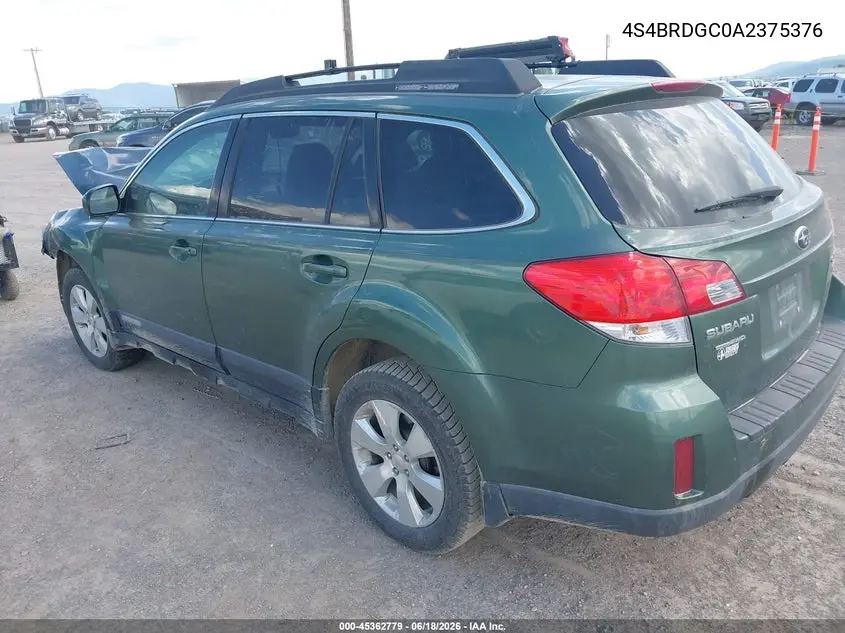 2010 Subaru Outback 3.6R Premium VIN: 4S4BRDGC0A2375376 Lot: 45362779