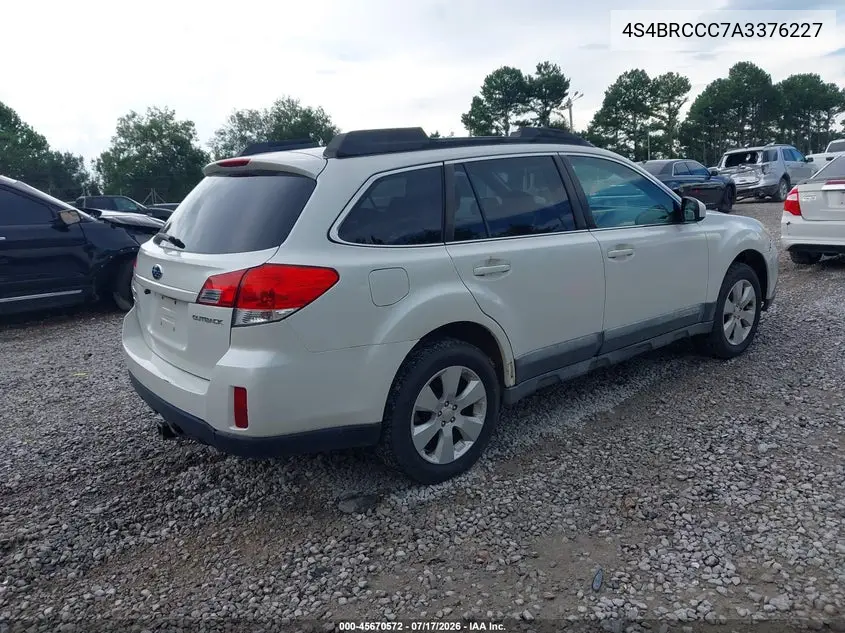 2010 Subaru Outback 2.5I Premium VIN: 4S4BRCCC7A3376227 Lot: 45670572