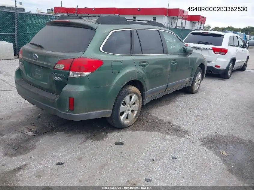 4S4BRCCC2B3362530 2011 Subaru Outback 2.5I Premium
