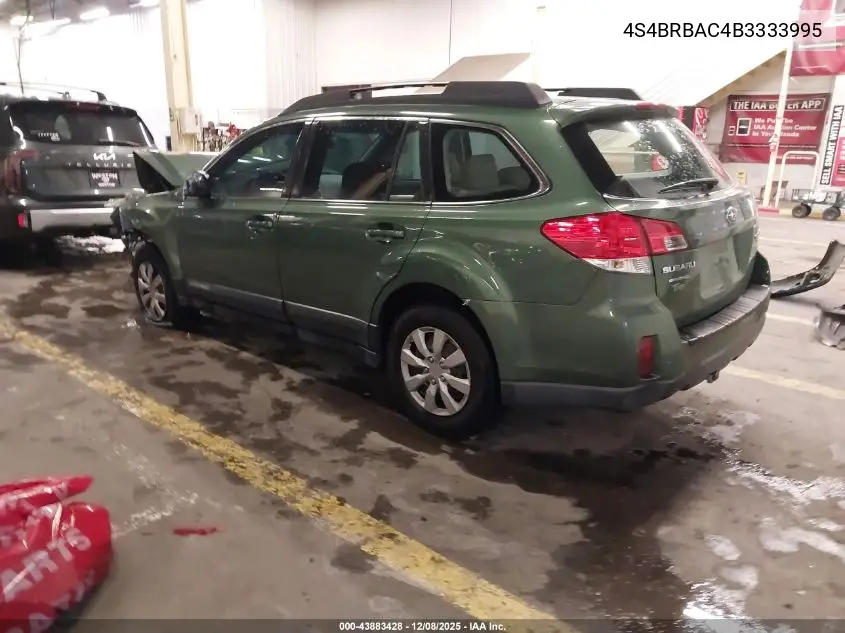 4S4BRBAC4B3333995 2011 Subaru Outback 2.5I