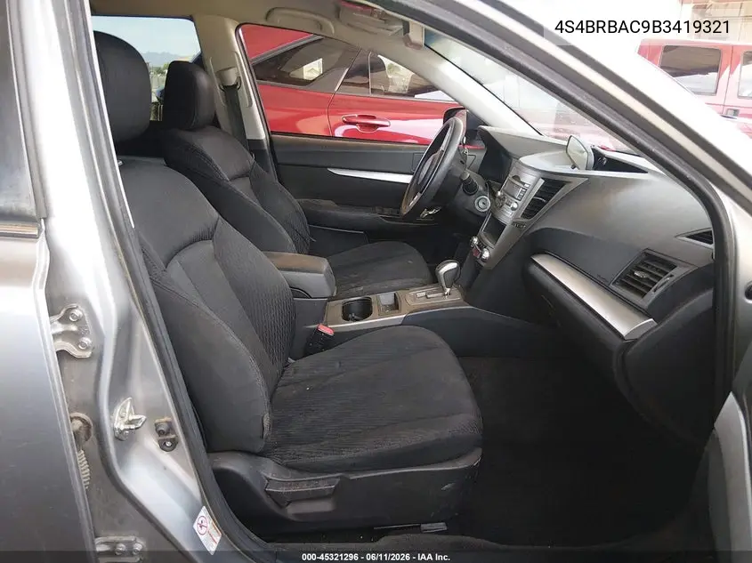 2011 Subaru Outback 2.5I VIN: 4S4BRBAC9B3419321 Lot: 45321296