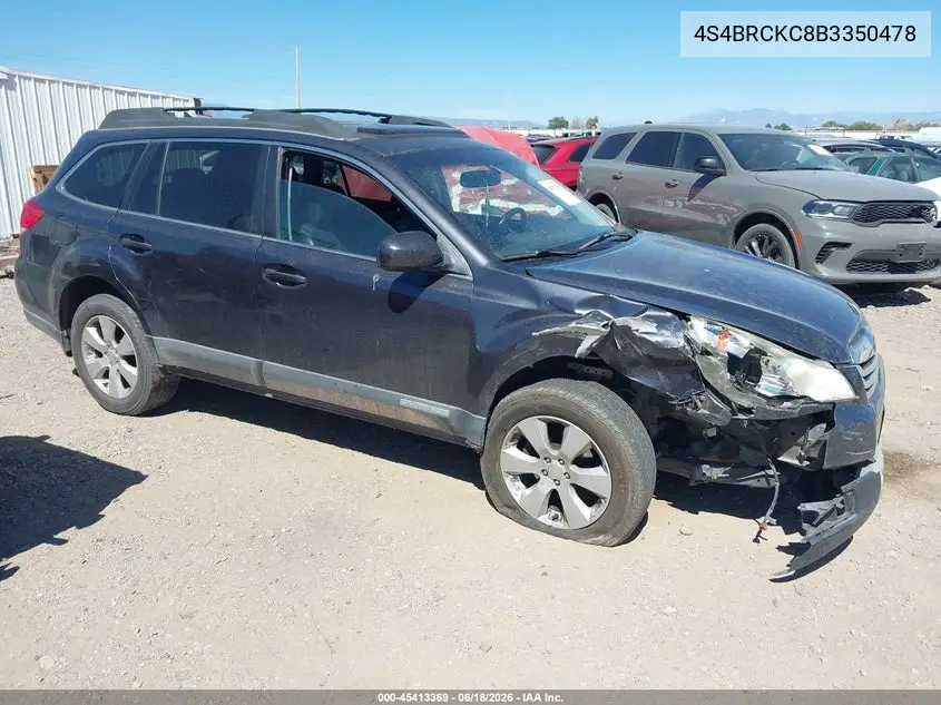 2011 Subaru Outback 2.5I Limited VIN: 4S4BRCKC8B3350478 Lot: 45413369
