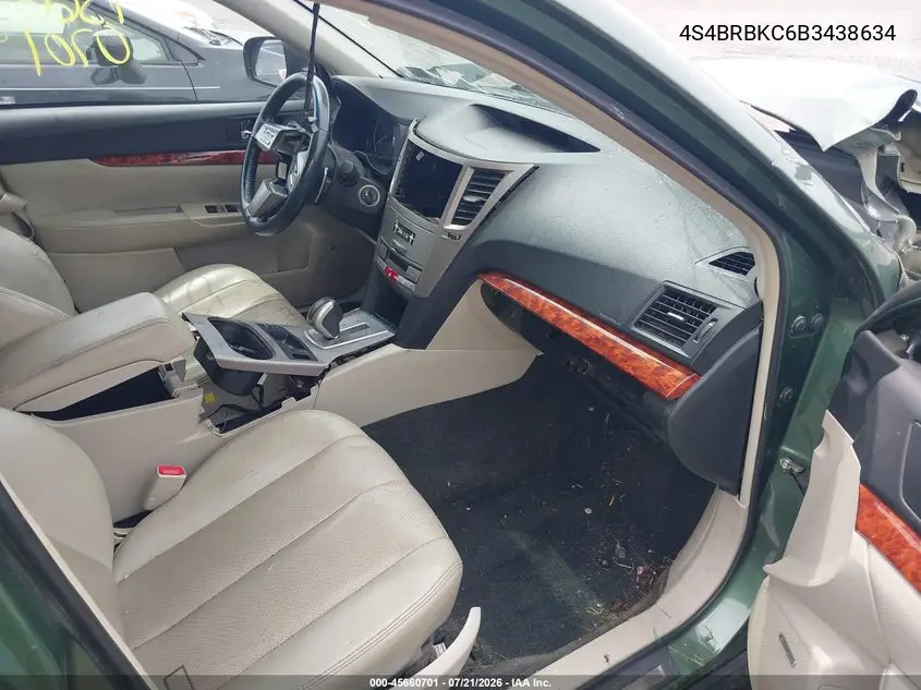2011 Subaru Outback 2.5I Limited VIN: 4S4BRBKC6B3438634 Lot: 45660701