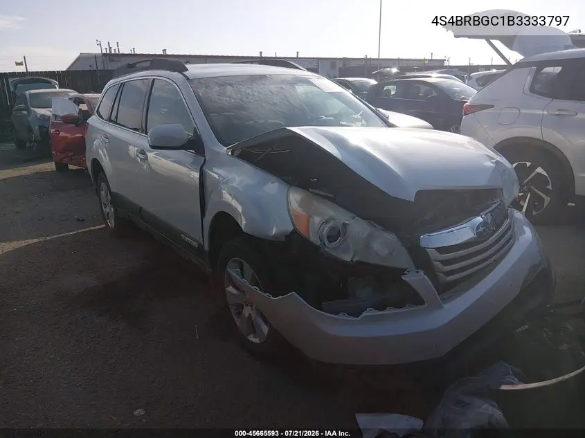 2011 Subaru Outback 2.5I Premium VIN: 4S4BRBGC1B3333797 Lot: 45665593