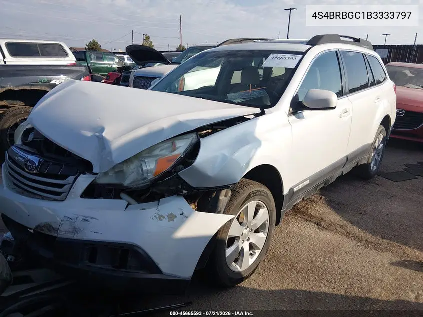2011 Subaru Outback 2.5I Premium VIN: 4S4BRBGC1B3333797 Lot: 45665593