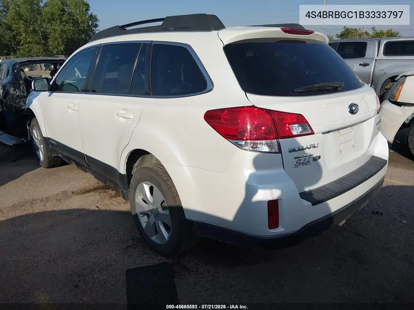 2011 Subaru Outback 2.5I Premium VIN: 4S4BRBGC1B3333797 Lot: 45665593
