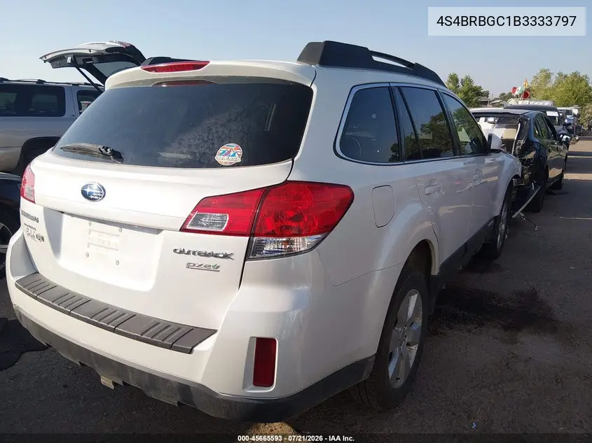 2011 Subaru Outback 2.5I Premium VIN: 4S4BRBGC1B3333797 Lot: 45665593