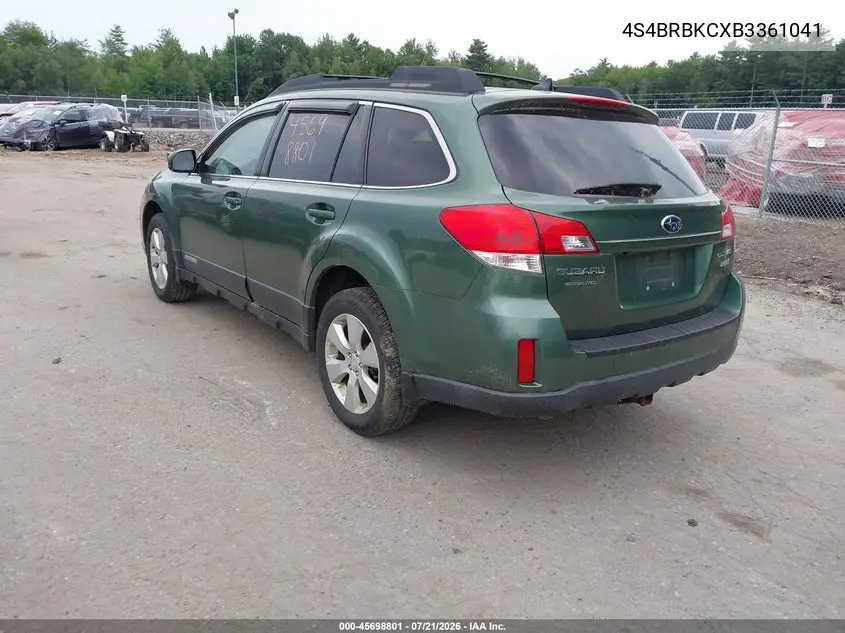 2011 Subaru Outback 2.5I Limited VIN: 4S4BRBKCXB3361041 Lot: 45698801