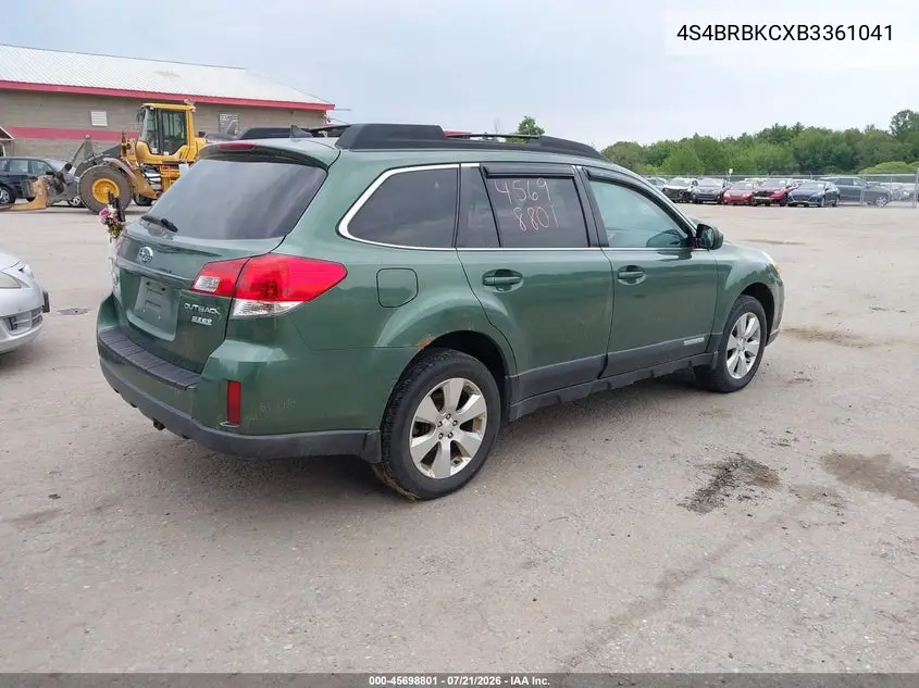 2011 Subaru Outback 2.5I Limited VIN: 4S4BRBKCXB3361041 Lot: 45698801