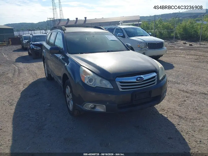 2012 Subaru Outback 2.5I Premium VIN: 4S4BRBCC4C3236908 Lot: 45368725