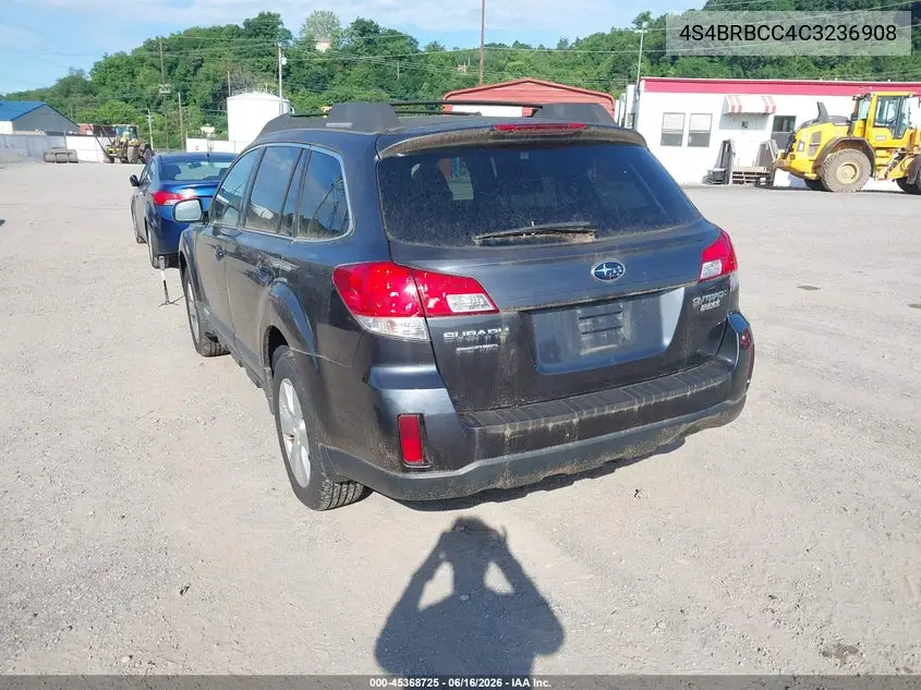 2012 Subaru Outback 2.5I Premium VIN: 4S4BRBCC4C3236908 Lot: 45368725