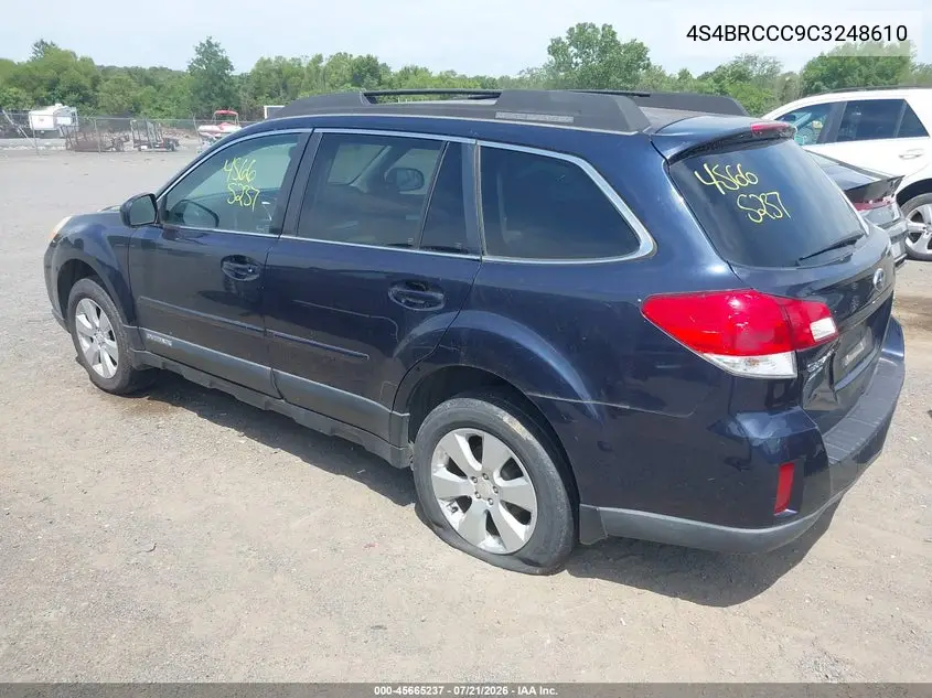 2012 Subaru Outback 2.5I Premium VIN: 4S4BRCCC9C3248610 Lot: 45665237