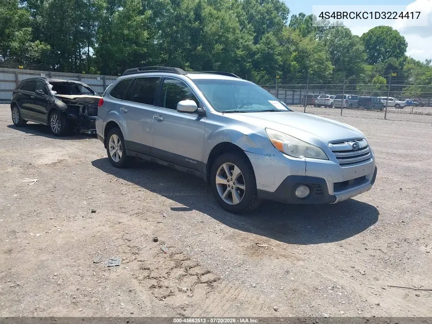 2013 Subaru Outback 2.5I Limited VIN: 4S4BRCKC1D3224417 Lot: 45662513