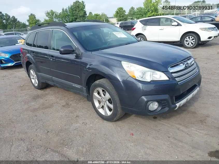 2013 Subaru Outback 2.5I Limited VIN: 4S4BRBLC9D3289931 Lot: 45687299