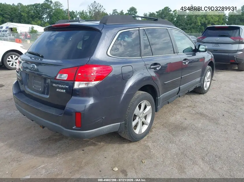 2013 Subaru Outback 2.5I Limited VIN: 4S4BRBLC9D3289931 Lot: 45687299