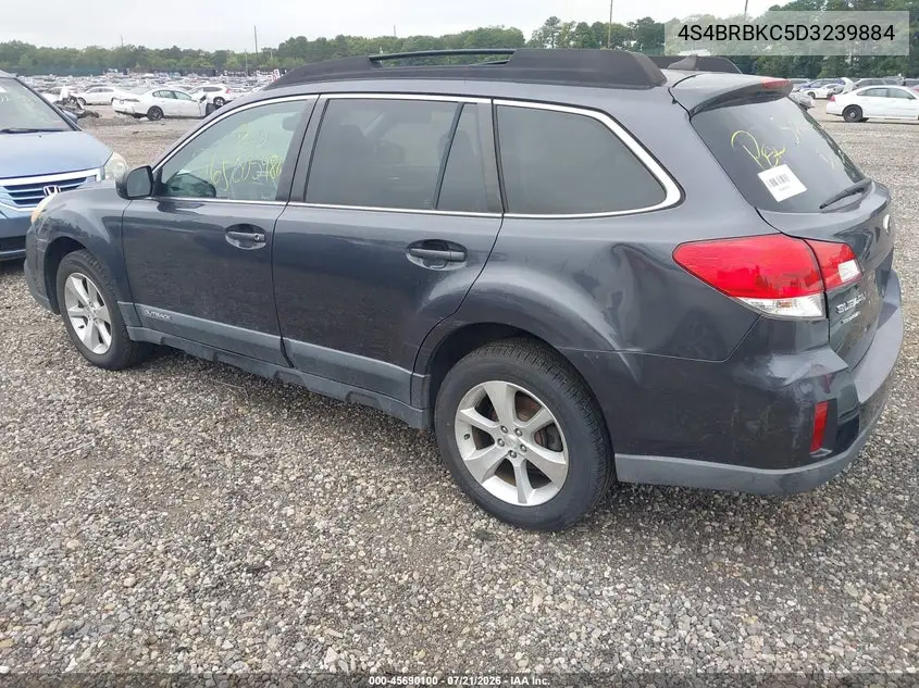 2013 Subaru Outback 2.5I Limited VIN: 4S4BRBKC5D3239884 Lot: 45690100