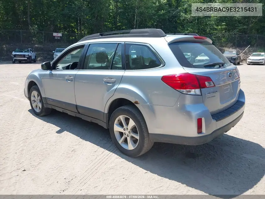 2014 Subaru Outback 2.5I VIN: 4S4BRBAC9E3215431 Lot: 45563076