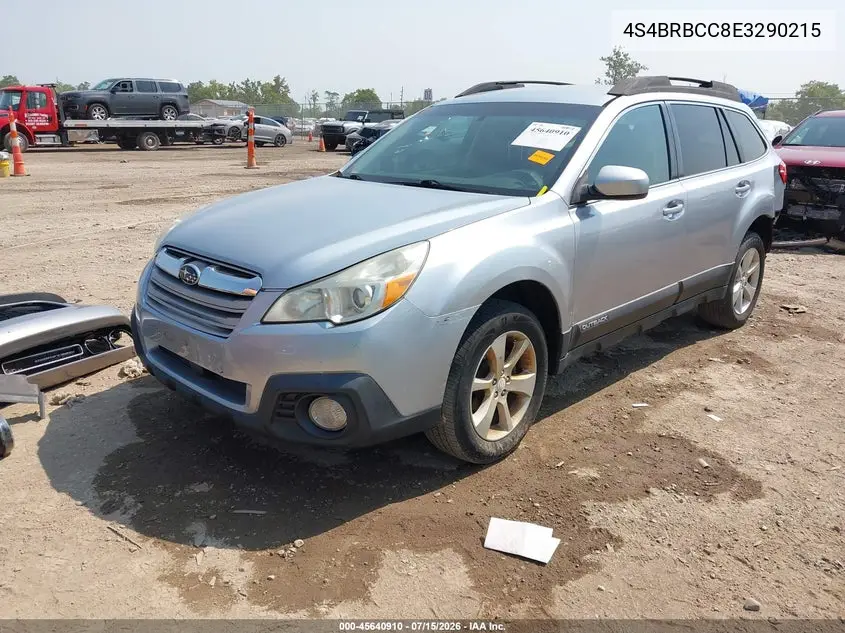 2014 Subaru Outback 2.5I Premium VIN: 4S4BRBCC8E3290215 Lot: 45640910
