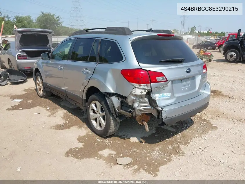 2014 Subaru Outback 2.5I Premium VIN: 4S4BRBCC8E3290215 Lot: 45640910