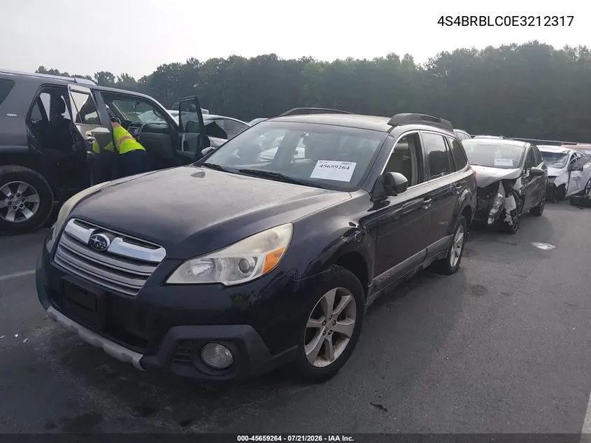 4S4BRBLC0E3212317 2014 Subaru Outback 2.5I Limited