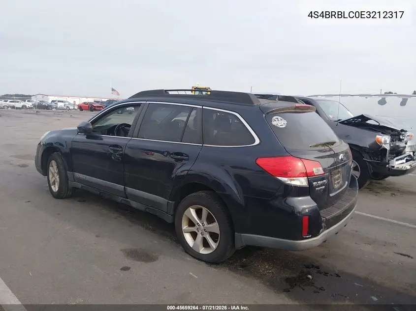 4S4BRBLC0E3212317 2014 Subaru Outback 2.5I Limited