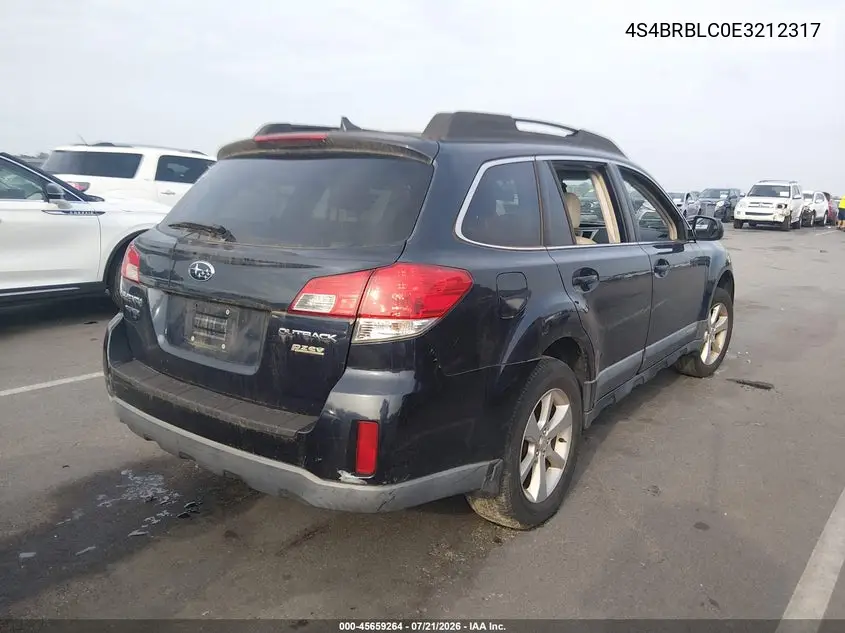 4S4BRBLC0E3212317 2014 Subaru Outback 2.5I Limited