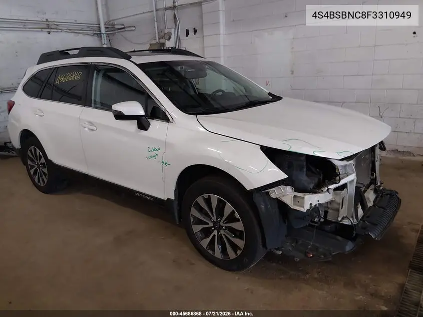 2015 Subaru Outback 2.5I Limited VIN: 4S4BSBNC8F3310949 Lot: 45686868