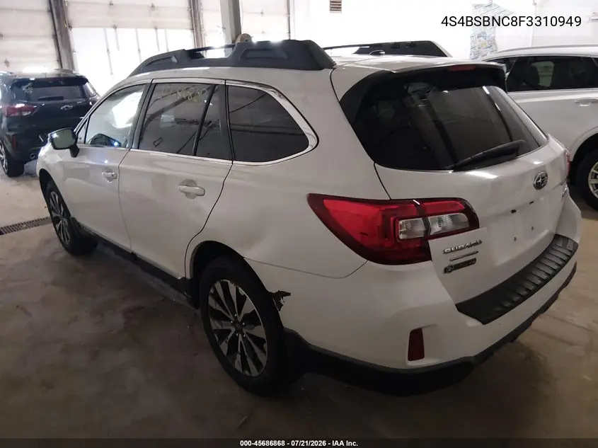 2015 Subaru Outback 2.5I Limited VIN: 4S4BSBNC8F3310949 Lot: 45686868