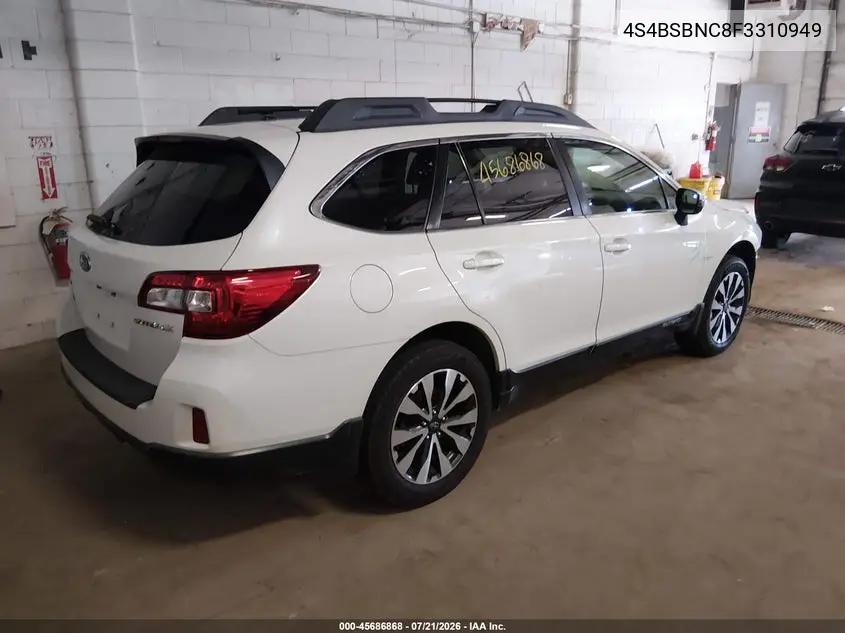 2015 Subaru Outback 2.5I Limited VIN: 4S4BSBNC8F3310949 Lot: 45686868
