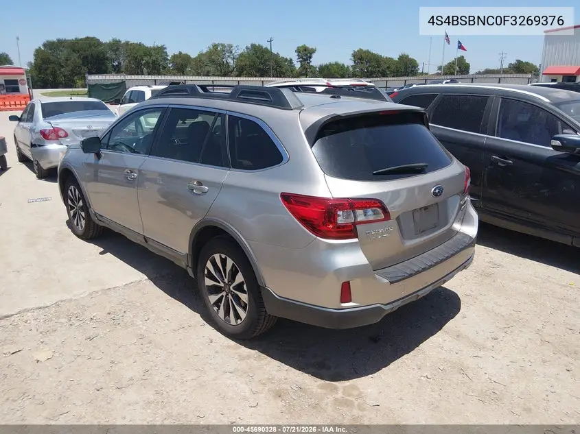 2015 Subaru Outback 2.5I Limited VIN: 4S4BSBNC0F3269376 Lot: 45690328