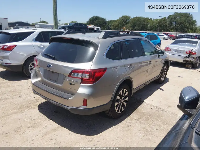 2015 Subaru Outback 2.5I Limited VIN: 4S4BSBNC0F3269376 Lot: 45690328