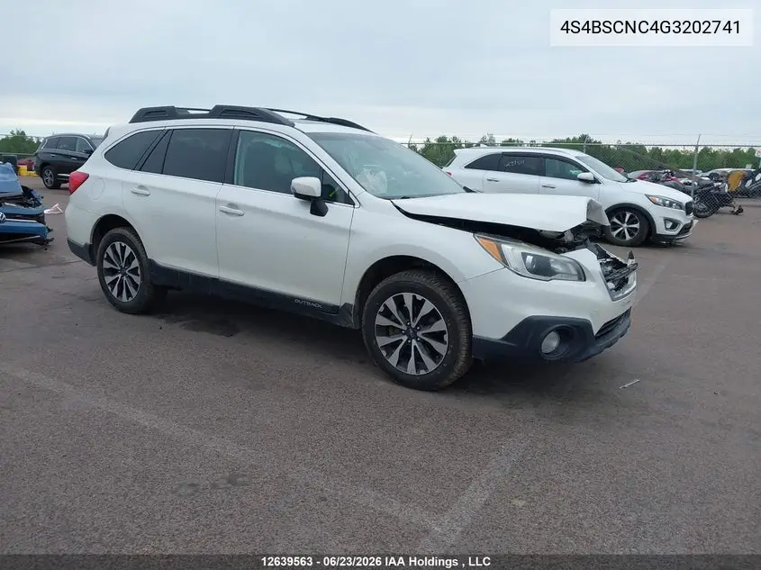 2016 Subaru Outback 2.5I Limited Package VIN: 4S4BSCNC4G3202741 Lot: 12639563