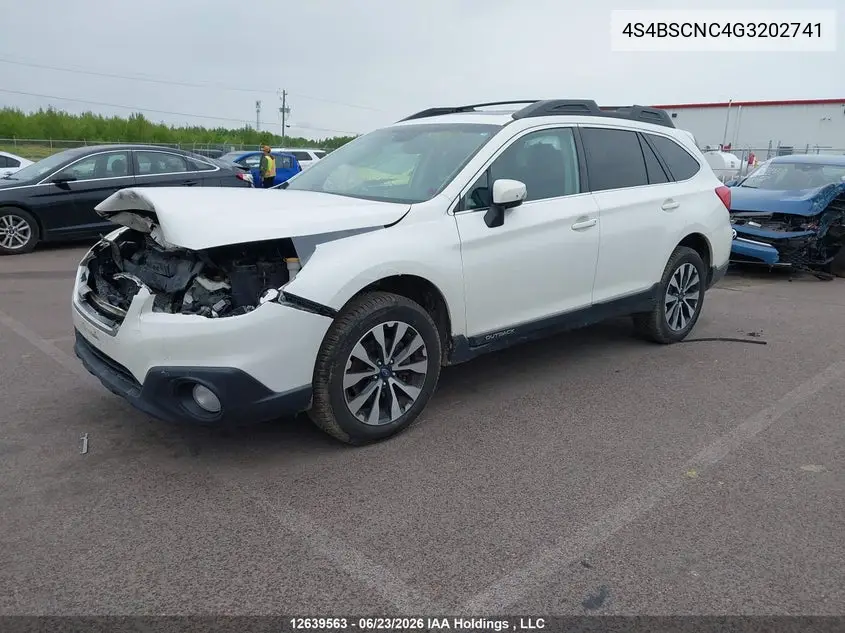 2016 Subaru Outback 2.5I Limited Package VIN: 4S4BSCNC4G3202741 Lot: 12639563