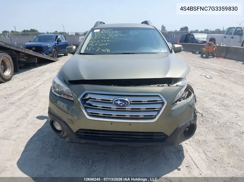 2016 Subaru Outback 3.6R Limited VIN: 4S4BSFNC7G3359830 Lot: 12656245