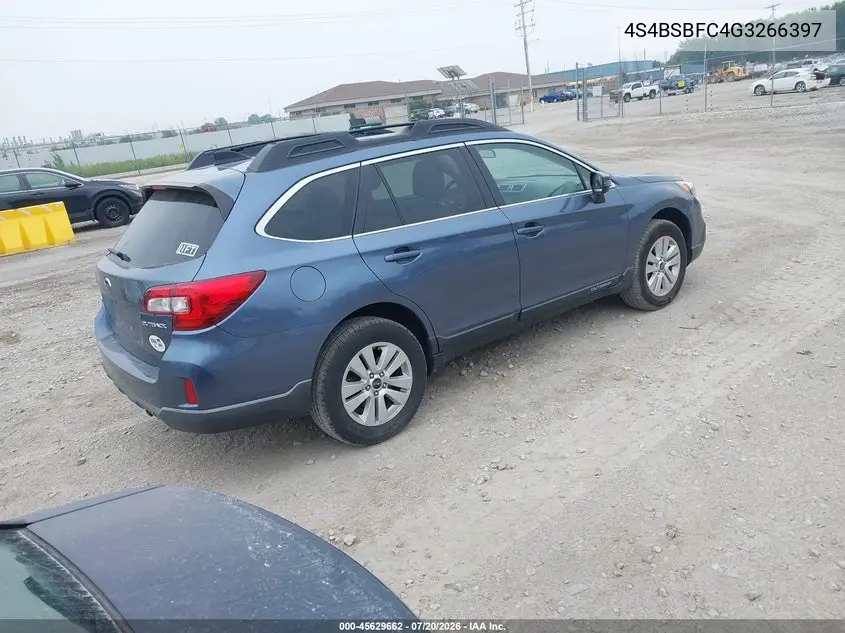 2016 Subaru Outback 2.5I Premium VIN: 4S4BSBFC4G3266397 Lot: 45629662