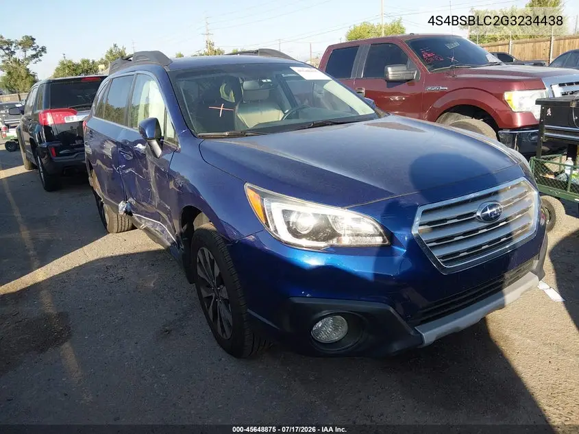 2016 Subaru Outback 2.5I Limited VIN: 4S4BSBLC2G3234438 Lot: 45648875