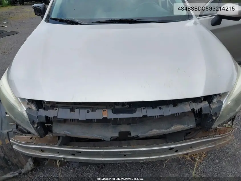 2016 Subaru Outback 2.5I Premium VIN: 4S4BSBDC5G3214215 Lot: 45689100